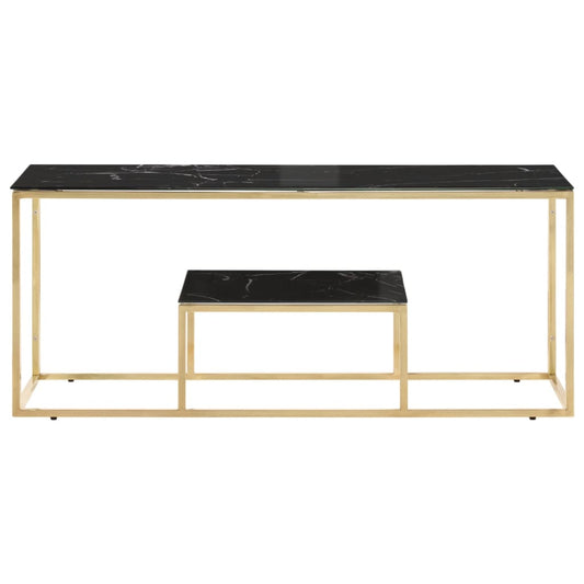 Coffee Table Gold Stainless Steel and Tempered Glass Coffee Table Gold Stainless Steel and Tempered Glass