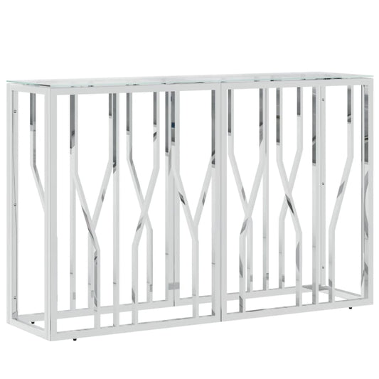Console Table 110x30x70 cm Stainless Steel and Glass Console Table 110x30x70 cm Stainless Steel and Glass