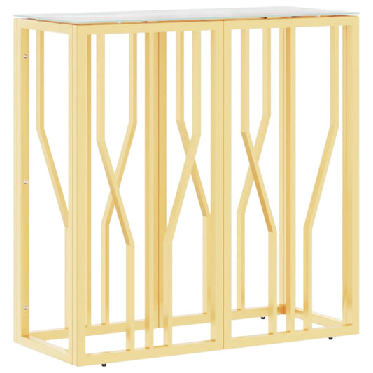 Console Table Gold 70x30x70 cm Stainless Steel and Glass Console Table Gold 70x30x70 cm Stainless Steel and Glass