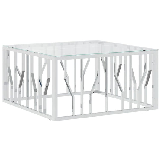 Coffee Table 80x80x40 cm Stainless Steel and Glass Coffee Table 80x80x40 cm Stainless Steel and Glass