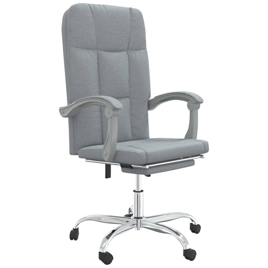 Reclining Office Chair Light Grey Fabric Reclining Office Chair Light Grey Fabric