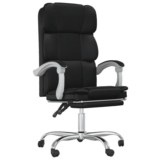 Reclining Office Chair Black Faux Leather Reclining Office Chair Black Faux Leather