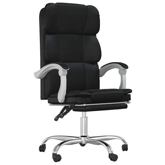 Reclining Office Chair Black Faux Leather Reclining Office Chair Black Faux Leather