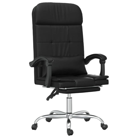 Massage Reclining Office Chair Black Faux Leather Massage Reclining Office Chair Black Faux Leather