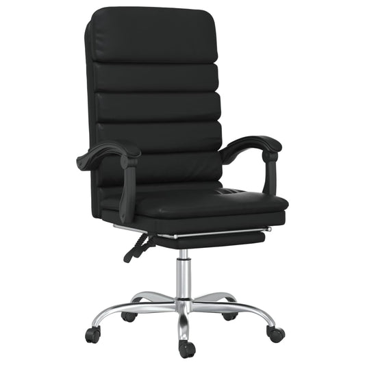 Massage Reclining Office Chair Black Faux Leather Massage Reclining Office Chair Black Faux Leather