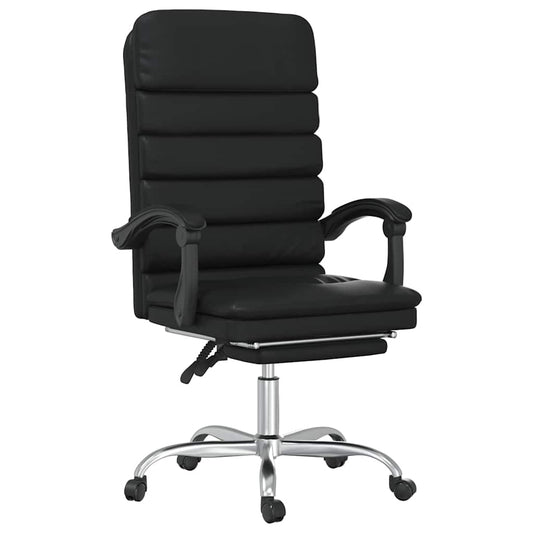 Massage Reclining Office Chair Black Faux Leather Massage Reclining Office Chair Black Faux Leather