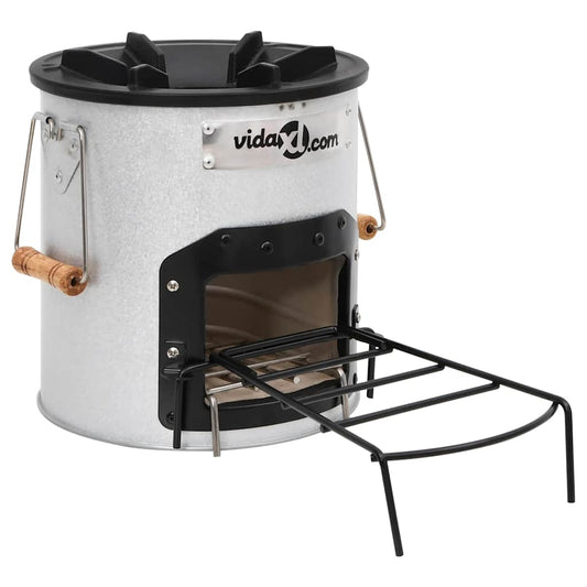 Camping Wood Stove Silver 45x25x26 cm Steel Camping Wood Stove Silver 45x25x26 cm Steel