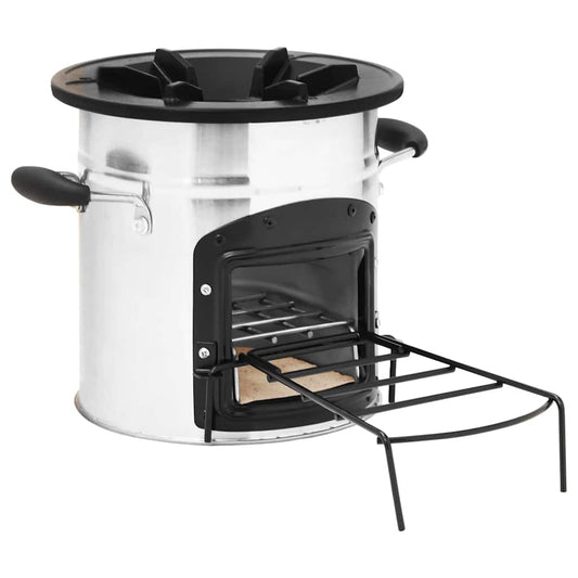 Camping Wood Stove Silver 45,5x33x25,5 cm Stainless Steel Camping Wood Stove Silver 45,5x33x25,5 cm Stainless Steel
