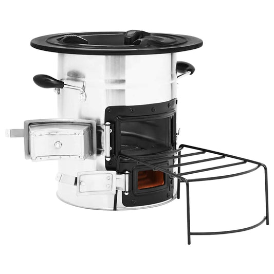 Camping Wood Stove Silver 51,5x35x30,5 cm Stainless Steel Camping Wood Stove Silver 51,5x35x30,5 cm Stainless Steel
