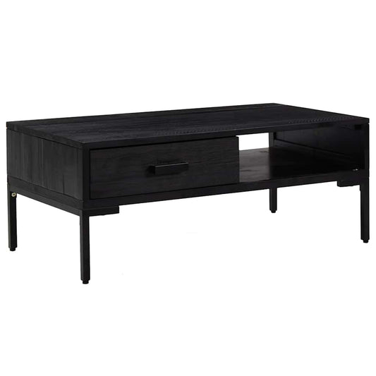 Coffee Table Black 90x50x35 cm Solid Pinewood Coffee Table Black 90x50x35 cm Solid Pinewood