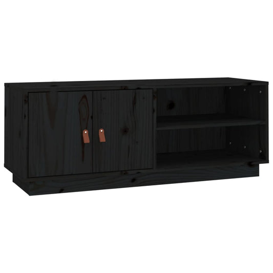 TV Cabinet Black 105x34x40 cm Solid Wood Pine TV Cabinet Black 105x34x40 cm Solid Wood Pine