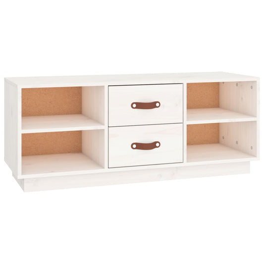 TV Cabinet White 100x34x40 cm Solid Wood Pine TV Cabinet White 100x34x40 cm Solid Wood Pine
