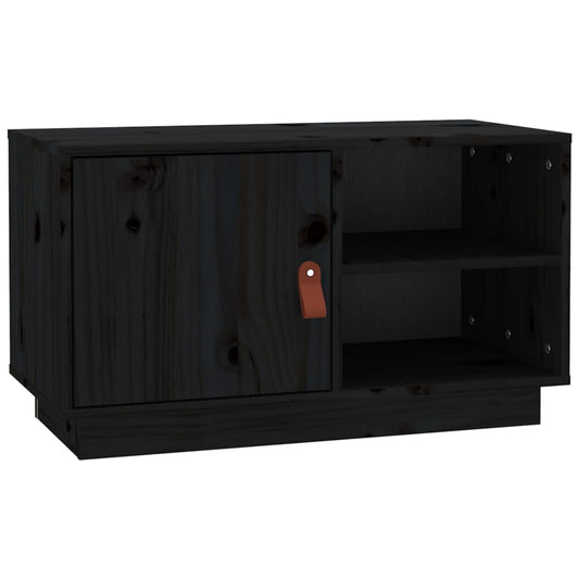 TV Cabinet Black 70x34x40 cm Solid Wood Pine TV Cabinet Black 70x34x40 cm Solid Wood Pine