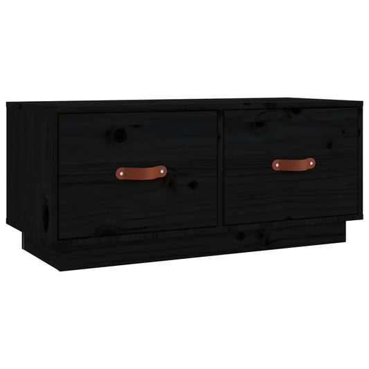 TV Cabinet Black 80x34x35 cm Solid Wood Pine TV Cabinet Black 80x34x35 cm Solid Wood Pine