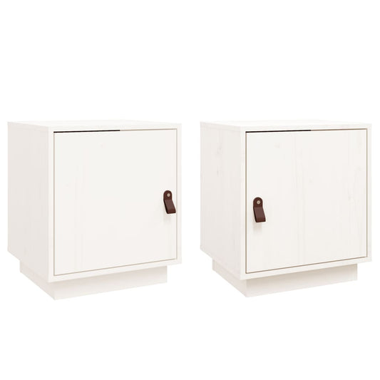 Bedside Cabinets 2 pcs White 40x34x45 cm Solid Wood Pine Bedside Cabinets 2 pcs White 40x34x45 cm Solid Wood Pine
