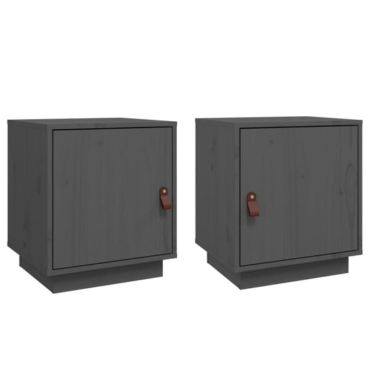 Bedside Cabinets 2 pcs Grey 40x34x45 cm Solid Wood Pine Bedside Cabinets 2 pcs Grey 40x34x45 cm Solid Wood Pine