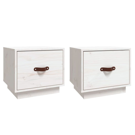 Bedside Cabinets 2 pcs White 40x34x35 cm Solid Wood Pine Bedside Cabinets 2 pcs White 40x34x35 cm Solid Wood Pine