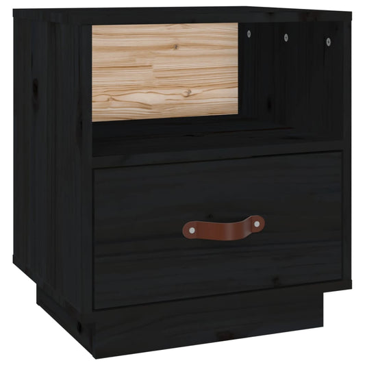 Bedside Cabinet Black 40x34x45 cm Solid Wood Pine Bedside Cabinet Black 40x34x45 cm Solid Wood Pine