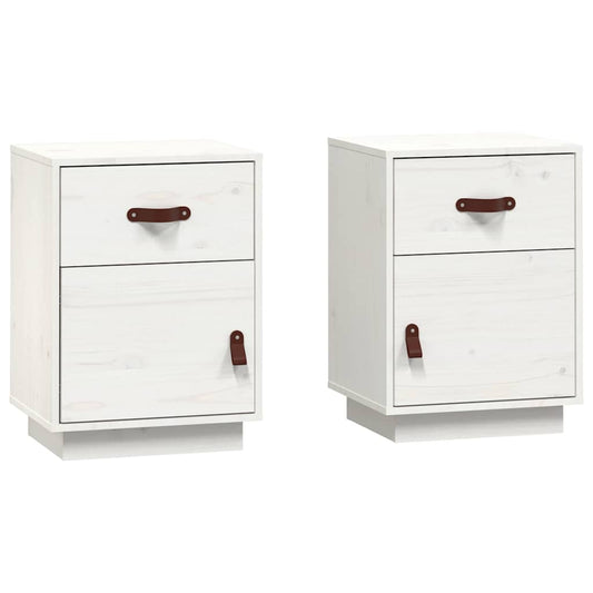 Bedside Cabinets 2 pcs White 40x34x55 cm Solid Wood Pine Bedside Cabinets 2 pcs White 40x34x55 cm Solid Wood Pine