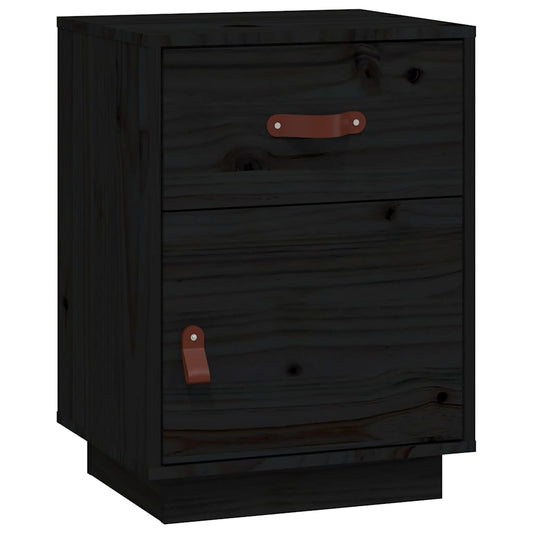 Bedside Cabinet Black 40x34x55 cm Solid Wood Pine Bedside Cabinet Black 40x34x55 cm Solid Wood Pine
