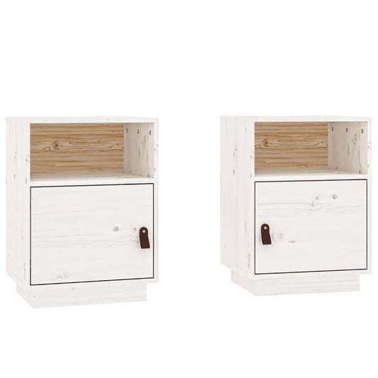 Bedside Cabinets 2 pcs White 40x34x55 cm Solid Wood Pine Bedside Cabinets 2 pcs White 40x34x55 cm Solid Wood Pine