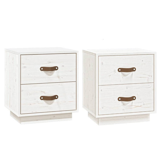 Bedside Cabinets 2 pcs White 40x34x45 cm Solid Wood Pine Bedside Cabinets 2 pcs White 40x34x45 cm Solid Wood Pine