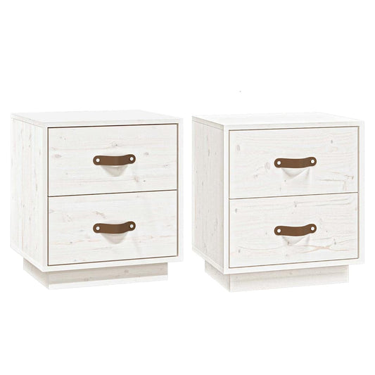 Bedside Cabinets 2 pcs White 40x34x45 cm Solid Wood Pine Bedside Cabinets 2 pcs White 40x34x45 cm Solid Wood Pine