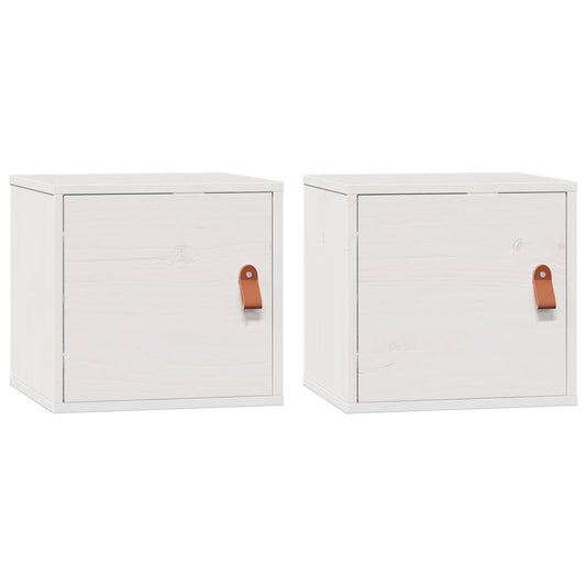 Wall Cabinets 2 pcs White 31.5x30x30 cm Solid Wood Pine Wall Cabinets 2 pcs White 31.5x30x30 cm Solid Wood Pine