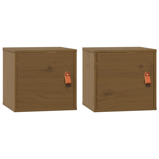 Wall Cabinets 2 pcs Honey Brown 31.5x30x30 cm Solid Wood Pine Wall Cabinets 2 pcs Honey Brown 31.5x30x30 cm Solid Wood Pine