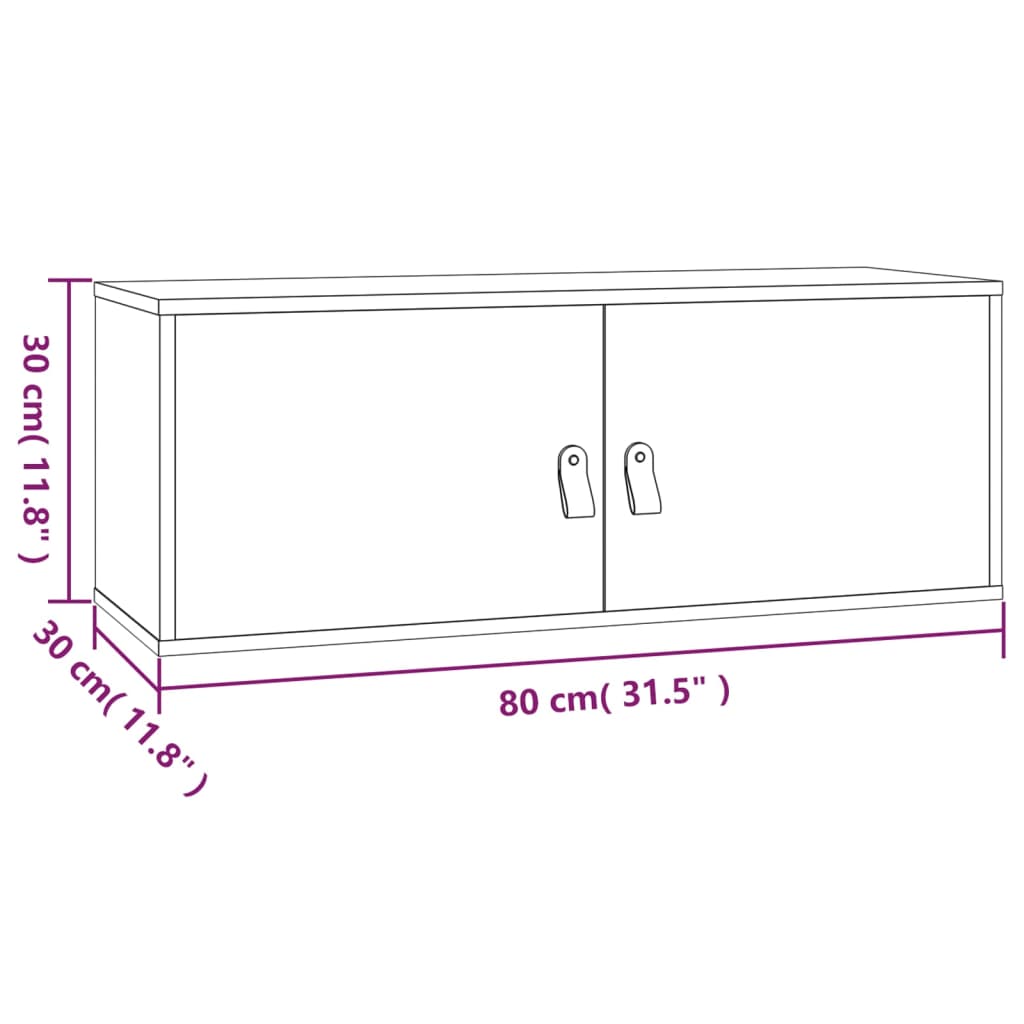 Wall Cabinets 2 pcs White 80x30x30 cm Solid Wood Pine