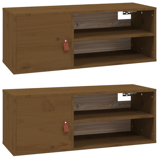 Wall Cabinets 2 pcs Honey Brown 80x30x30 cm Solid Wood Pine Wall Cabinets 2 pcs Honey Brown 80x30x30 cm Solid Wood Pine