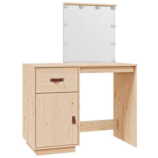 Dressing Table with LED 95x50x133.5 cm Solid Wood Pine Dressing Table with LED 95x50x133.5 cm Solid Wood Pine