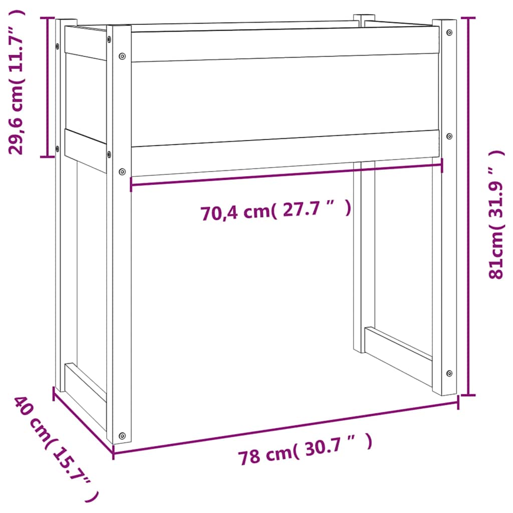 Planter 78x40x81 cm Solid Wood Pine