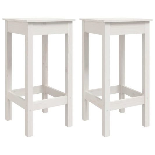 Bar Chairs 2 pcs White 40x40x78 cm Solid Wood Pine Bar Chairs 2 pcs White 40x40x78 cm Solid Wood Pine