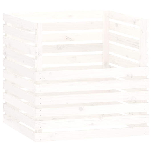 Composter White 80x80x78 cm Solid Wood Pine Composter White 80x80x78 cm Solid Wood Pine