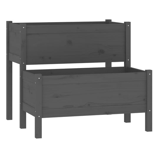 Planter Grey 84.5x84x75 cm Solid Wood Pine Planter Grey 84.5x84x75 cm Solid Wood Pine