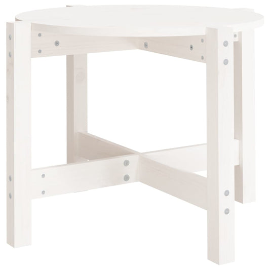 Coffee Table White Ø 62.5x45 cm Solid Wood Pine Coffee Table White Ø 62.5x45 cm Solid Wood Pine