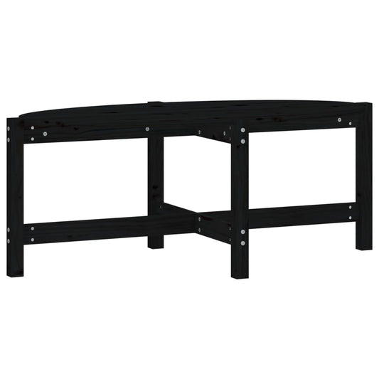 Coffee Table Black 118x63x45 cm Solid Wood Pine Coffee Table Black 118x63x45 cm Solid Wood Pine