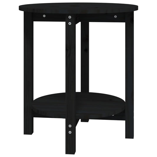 Coffee Table Black Ø 55x60 cm Solid Wood Pine Coffee Table Black Ø 55x60 cm Solid Wood Pine