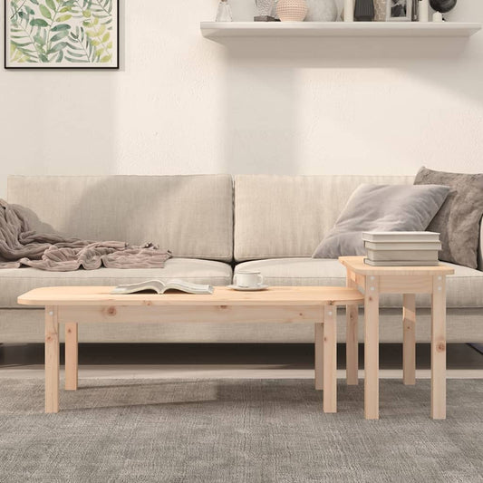 2 Piece Coffee Table Set Solid Wood Pine 2 Piece Coffee Table Set Solid Wood Pine