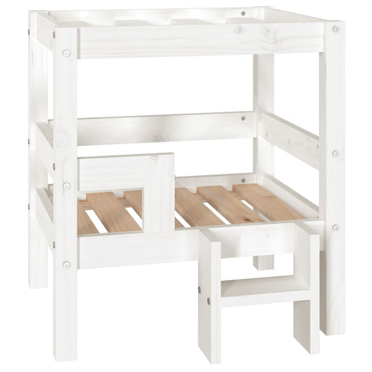 Dog Bed White 55.5x53.5x60 cm Solid Wood Pine Dog Bed White 55.5x53.5x60 cm Solid Wood Pine