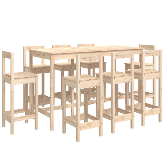 9 Piece Bar Set Solid Wood Pine 9 Piece Bar Set Solid Wood Pine
