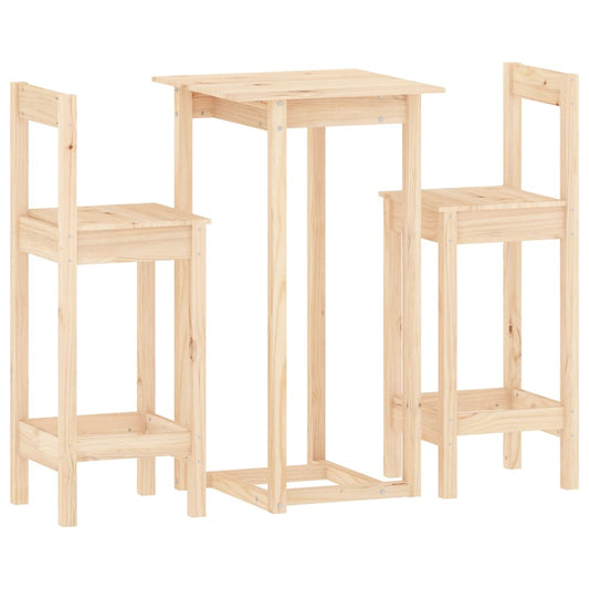 3 Piece Bar Set Solid Wood Pine 3 Piece Bar Set Solid Wood Pine