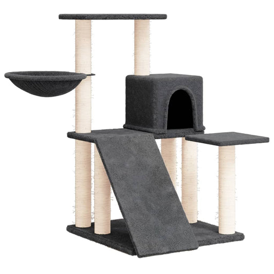 Cat Tree with Sisal Scratching Posts Dark Grey 82 cm Cat Tree with Sisal Scratching Posts Dark Grey 82 cm
