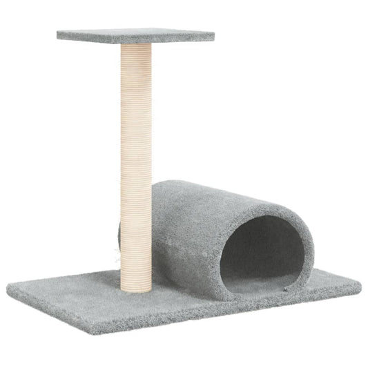 Cat Scratching Post with Tunnel Light Grey 60x34.5x50 cm Cat Scratching Post with Tunnel Light Grey 60x34.5x50 cm