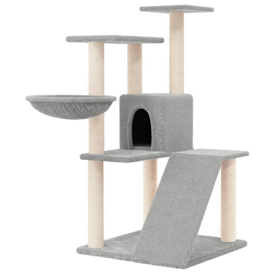 Cat Tree with Sisal Scratching Posts Light Grey 94 cm Cat Tree with Sisal Scratching Posts Light Grey 94 cm