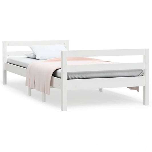 Bed Frame without Mattress White 90x200 cm Solid Wood Pine Bed Frame without Mattress White 90x200 cm Solid Wood Pine