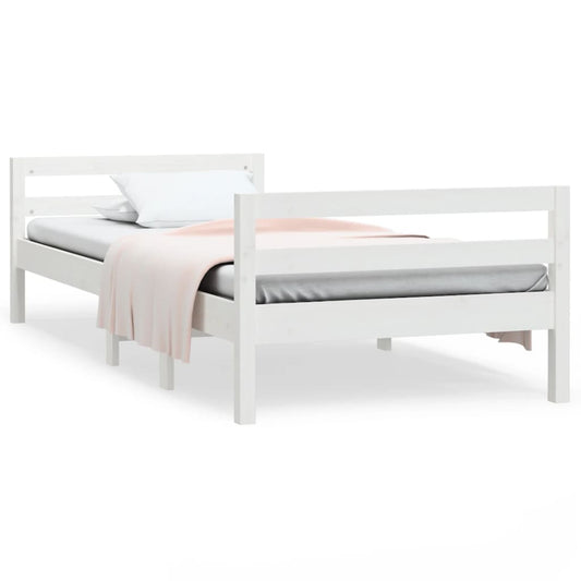 Bed Frame without Mattress White 90x190 cm Single Solid Wood Pine Bed Frame without Mattress White 90x190 cm Single Solid Wood Pine