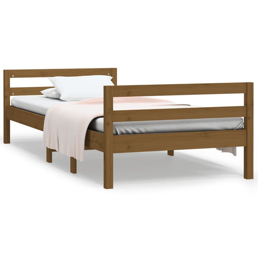 Bed Frame without Mattress Honey Brown 75x190 cm Small Single Solid Wood Pine Bed Frame without Mattress Honey Brown 75x190 cm Small Single Solid Wood Pine