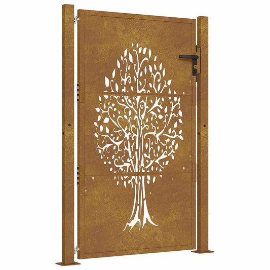 Garden Gate 100x125 cm Corten Steel Tree Design Garden Gate 100x125 cm Corten Steel Tree Design